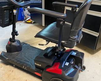P184 - $500. Scout Scooter Mobility Chair with BRAND NEW BATTERY! Model - SFScout3. Chair is very lightly used. Works perfectly!