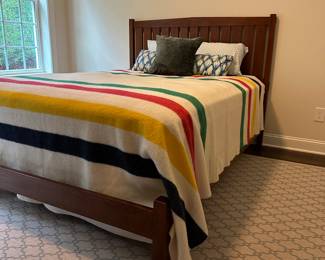 P1- $2250. Stickley Queen Size Bed (Harvey Ellis collection) Measures 63" wide x 86" deep  x 49" tall. Excellent condition. (Clean Queen mattress & box spring included if you want it!)