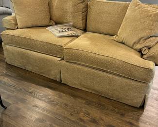 P19 -$450. Ethan Allen Sofa. Measures 80" wide x 37" deep  x 34" tall. (not stained microfiber like material didn't photograph well!) Very comfortable and in excellent condition!