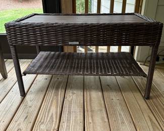 P38 - $100. Hampton Bay Outdoor Coffee Table. Measures 36" wide x 20" deep x 20" tall