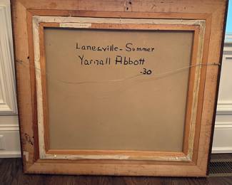 P5 - $650. Yarnall Abbott artist signed 1930. "Lanesville - Summer" Measures 35.5" x 32" framed. 