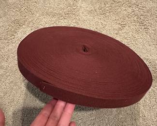 P161 - $20. Maroon Shaker Chair Tape. New in Roll with a project rocker to go with it! 1" wide. 70'. 