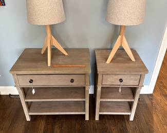 P28 - $40 PAIR of Table Lamps. Measures 25" tall. Bases and Shades are in excellent condition. 