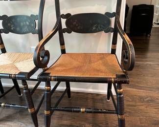 P8 - $225 set of 4. Hitchcock Style Stenciled dining chairs. 2 arm chairs - 2 regular. All sturdy useable condition!