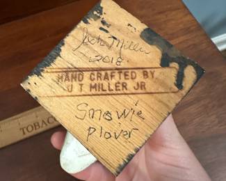 P117 - $20. Carved by Jack T Miller "Snowie Plover"