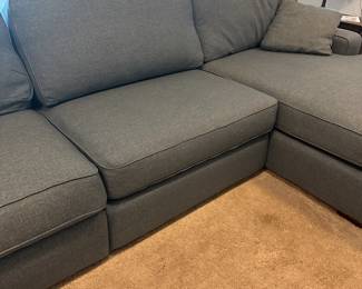 P58 -$1250. La-z boy Paxton Sofa Sectional. Measures 127" wide x 64" deep on chaise side & 41" deep on normal seat x 37" tall. Overall very good condition. Very comfortable!