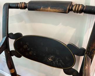 P8 - $225 set of 4. Hitchcock Style Stenciled dining chairs. 2 arm chairs - 2 regular. All sturdy useable condition!