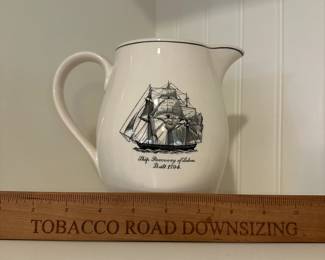 P102 - $20. Spode Pitcher Ship Windor Castle on one Side. Ship Recovery of London on one side. 