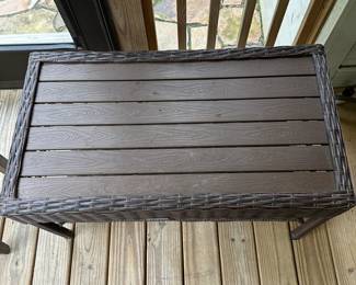 P38 - $100. Hampton Bay Outdoor Coffee Table. Measures 36" wide x 20" deep x 20" tall