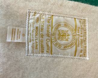 P24 - $125. Hudson's Bay Four Point Blanket.  Queen Size. 100% wool. Measures 94" wide x 96" long. Overall excellent condition. 