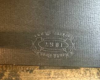 P7 - $225. Bent Bros Hitchcock Style Stenciled Bench. Measures 48" wide x 16" deep  x 32" tall. 