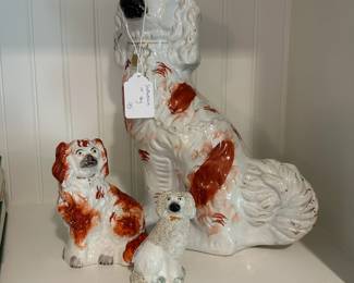 P164 - $95 Staffordshire 14" dog rust colored. 