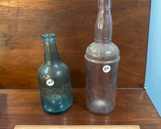 P131 - $60 - Nicholson Pittsburgh Bottle. $20 Tall Purple Glass Bottle. 