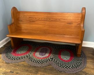 P33 - $325. Beautiful Solid Wood Church Pew Bench. Measures 60" wide x 24" deep x 36" tall. 