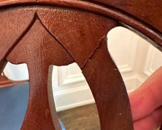 Crack in captains chair. 