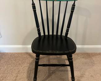 P50 - $150. Artist Colleen Sgroi, Louisa May Alcott "Orchard House" Chair.  Measures 20" wide x 18" deep x 35.5" tall