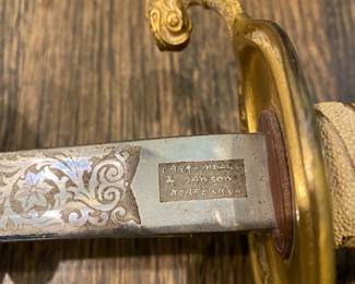 P180 - $300 Carr-Mears & Dawson US Navy Sword with cover. Blade appears to be in very good condition. 