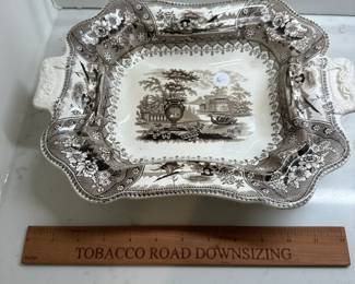 P159 - $30 - Canova Stone Ware Brown Transferware Platter
