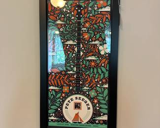 P96 - $20. Framed Pete Seegar Poster. July 21, 2022 RI Concert. 