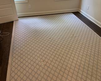 P3 - $400. Ethan Allen Chapman II area rug. Measures 8' x 11'2". Has been used under a bed in guest bedroom. Appears to be in excellent condition.  "Headwind" color pattern. 