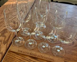 P144 - $50. Set of 8 wine glasses. Schott Zwiesel