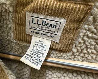 P168 - $30 - LL Bean XXXL - Regular. Corduroy Jacket with sherpa lining. 
