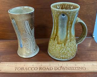 P111 - $30 each. Mark Hewitt Pottery. Vase & Mug. 
