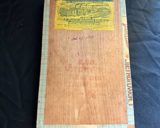 P162 - $100. Pullman Plug Brandy Flavor Vintage Cigar Box. Excellent Antique Condition. 1895. 