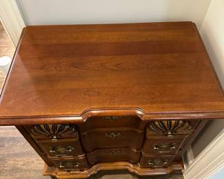 P27 - $65. Single Nightstand. Measures 25" wide x 15" deep x 25" tall. All drawers slide. In very good vintage condition. 