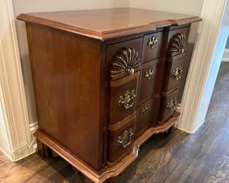 P27 - $65. Single Nightstand. Measures 25" wide x 15" deep x 25" tall. All drawers slide. In very good vintage condition. 