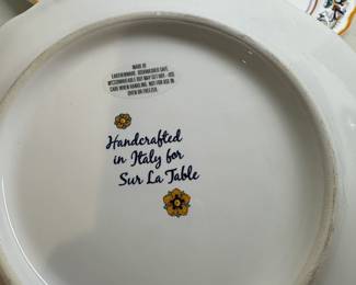 P139 - $20 - Set of 4 Plates showing slight wear. Made for Sur La Table. 