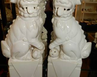 Pair of White Japanese Foo dogs