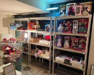 Large vintage Barbie collection, (1980s and up) . All new and in boxes. Handmade doll furniture