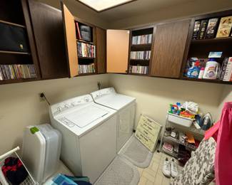 Hotpoint washer and dryer, electric. Tons of CDs, DVDs, TV series, music DVDS, vintage vinyl