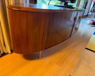 Stunning walnut console with atomic style feet, by Normand Couture. Toronto, Canada. Purchased from Petersen Interiors, paid $2200. 84x20x21"