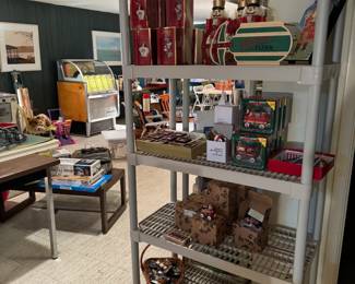 Tons of holiday/gift wrapping supplies, nice holiday in general. Tons of new Lenox ornaments in boxes