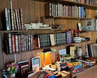 INCREDIBLE, impressive collection of genuine leather bound collectors books by the Easton Press as well as the Franklin Library. The Library of Presidents collection (Easton). The 100 Greatest Books of All Time collection (Franklin). The Collected Stories of the World’s Greatest Writers collection (Franklin).
We also have the genuine leather bound, “Harvard Classics” collection.