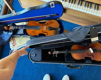 Anton Breton AB05 4/4 cased violin, autographed "#47 Charlie Daniels". 1776 German 22" violin, Antonius Stradivarius cremonensis, faciebat anno 1776 with very nice new case
