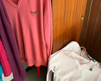 An adorable, fun collection of vintage Lincolnshire Fields sweaters, golf. Men and womens