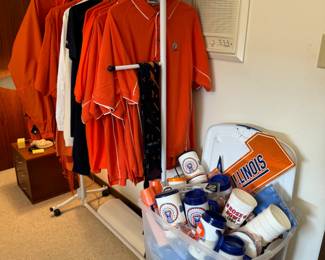 “Illini room” filled with men’s and women’s Illini clothing. 
