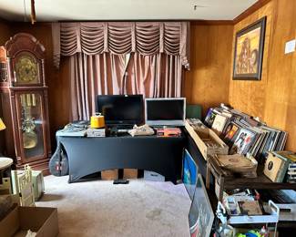 Records ,turntables, 8 track tapes, cassette reels and more