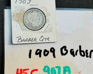1909 Barber Silver Quater