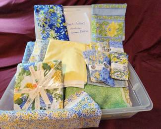 Blues Yellows Sunshine Summer Breeze Fabric Bundle 