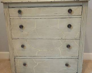 Small Green Crackle Craftin Supply Chest Full