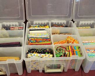 3 Sm Bins Assorted Fabric For Quilting