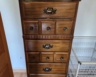 Vintage Wood Tallboy Dresser