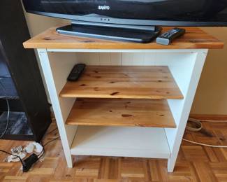 White Wood Shelf with Large TV