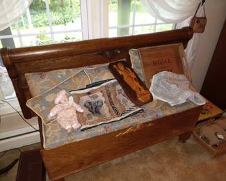 Oak Bench made from Bed