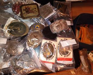 Lots of Vintage Belt Buckles