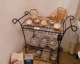 Tea Cart, Japanese Lusterware Tea Set